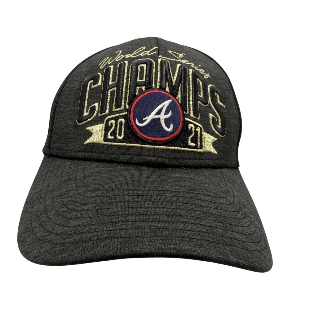 Atlanta Braves Hat Cap Snap Back One Size Gray MLB World Series Champs New Era